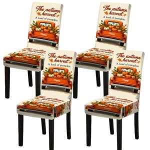 Christmas digital printed milk silk chair cover, dustproof dining chair cover, simple style polyester chair cover