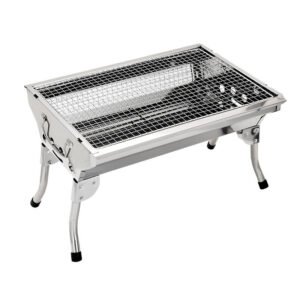 Stainless Steel Portable Outdoor BBQ Grill Foldable Charcoal Barbeque for Camping