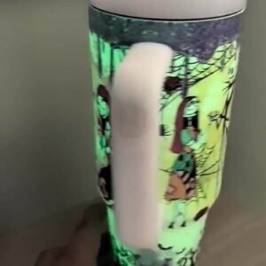 Newest Custom Logo 40oz Stainless Steel Tumbler Nightmarish Christmas Vacuum Cup Leakproof Glow-in-the-Dark Thermal Insulation